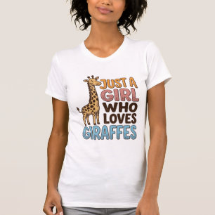 T-shirt Chemise Vintage Juste Une Fille Qui Aime Les Giraf