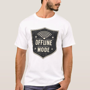 T-shirt Chemise Vintage Mode Hors ligne Bouclier Drôle Tec