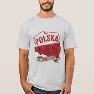 T-shirt Chemise Vintage Polska Map – Fierté polonaise depu