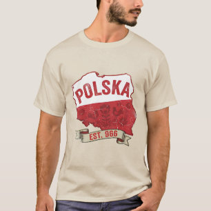 T-shirt Chemise Vintage Polska Map – Fierté polonaise depu