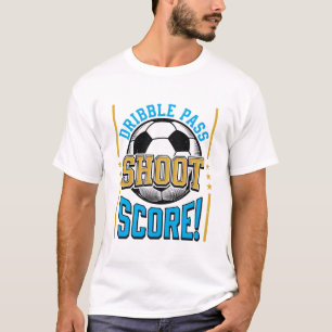 T-shirt Chemise Vintage Soccer Dribble Pass Shoot Score De