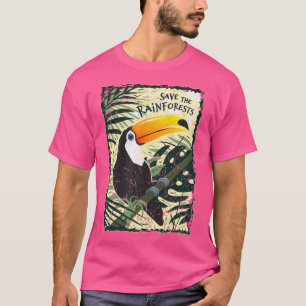 T-shirt Chemise Vintage Toucan - Sauvez Les Forêts Humides