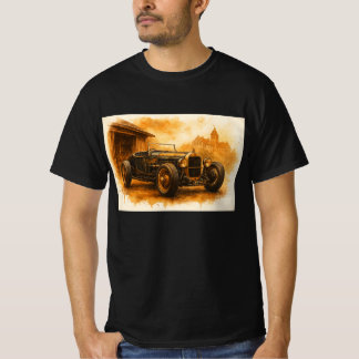 T-shirt Chemise Vintage Voiture Roadster Rustique