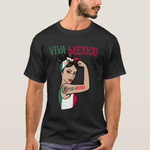 T-shirt Chemise Viva Mexique Femmes Indépendance Mexicaine