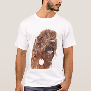T-shirt Chemise vivante de Labradoodle #1 Edun de chocolat