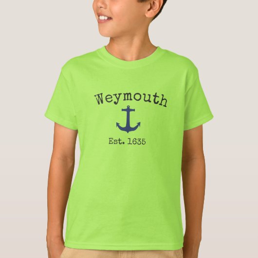 T-shirt Chemise Weymouth Massachusetts pour garçons (Devant)