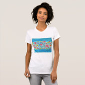 T-shirt Chemise Whimsical du drapeau israélien avec fleurs (Devant entier)