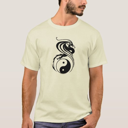 T-shirt Chemise ying de yang de dragon (Devant)