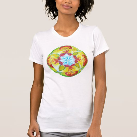T-shirt Chemise Yoga Mandala jaune (Devant)