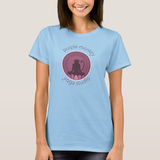 T-shirt Chemise Yogini de singe pourpre (Devant)