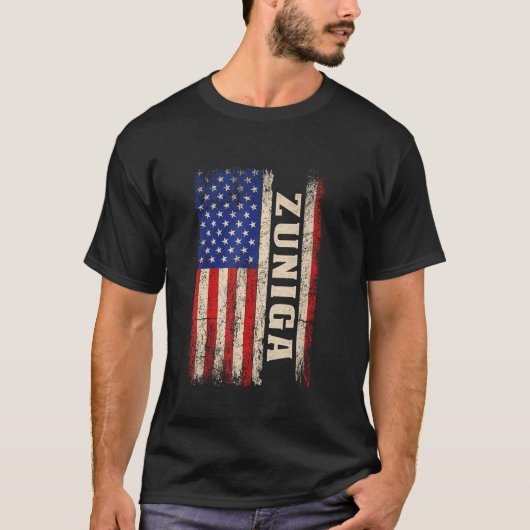 T-shirt Chemise ZUNIGA Nom de Famille ZUNIGA Drapeau Améri (Devant)