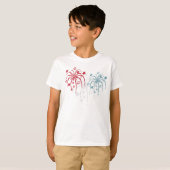 T-shirt Chemises 4 juillet patriotiques Fireworks (Devant entier)