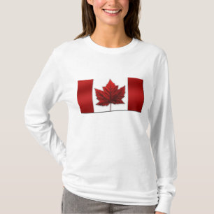 T-shirt Chemises à drapeau du Canada pour femmes Chemises 
