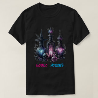 T-shirt Chemises à motif de bouteilles de potion gothiques