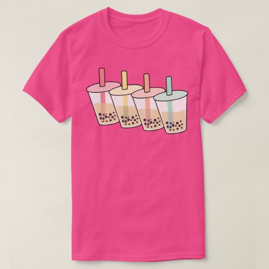 T-shirt Chemises à thé à bulle rétro Femmes Boba Milk Tea  (Design devant)