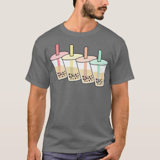 T-shirt Chemises à thé à bulle rétro Femmes Boba Milk Tea 