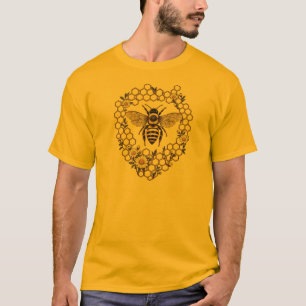 T-shirt Chemises assorties abeille et nid d'abeille aux ma