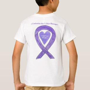 T-shirt Chemises d'art Coeur de ruban de sensibilisation a