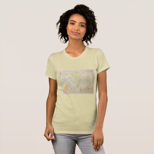 T-shirt Chemises d'art personnalisées inspirées Angel Word (Devant entier)