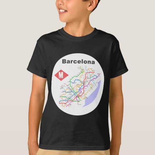 T-shirt Chemises de carte de souterrain de Barcelone (Devant)