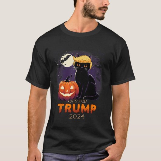 T-shirt Chemises de chat Trump Chat noir Costume d'Hallowe (Devant)