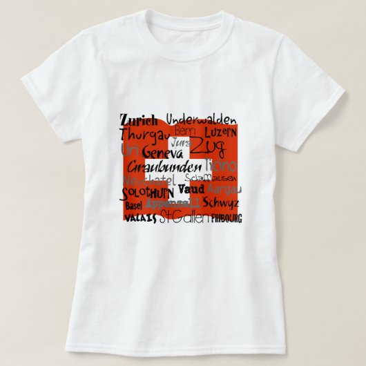T-shirt Chemises de dames de cantons suisses (Design devant)