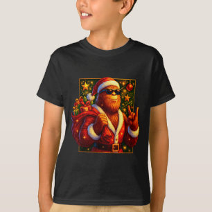 T-shirt Chemises de Noël drôles de Sasquatch Santa Bigfoo