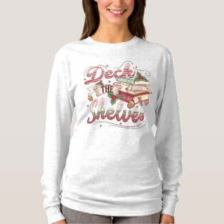 T-shirt Chemises de Noël pour amoureux de livres « Deck th