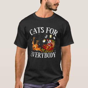 T-shirt Chemises de Noël pour tout le monde Chats Santa Sl