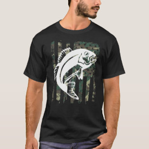 T-shirt Chemises de pêche camouflage drapeau américain pou