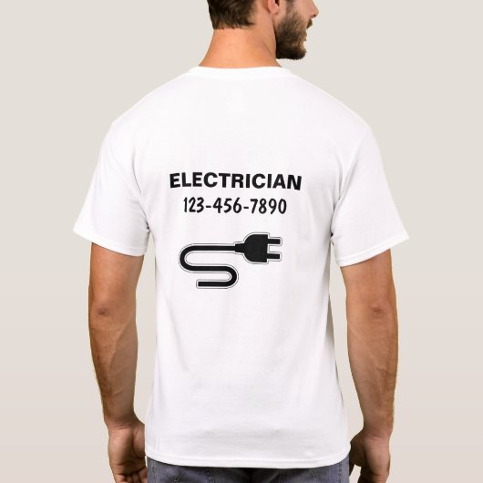 T-shirt Chemises de travail simples pour électriciens (Dos)