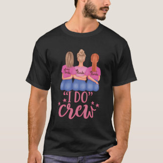 T-shirt Chemises d'équipe I Do noir et blanc pour la marié