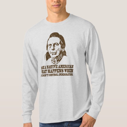 T-shirt Chemises d'immigration de Natif américain (Devant)
