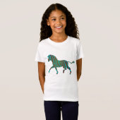 T-Shirt Chemises d'impression Brown et Turquoise Zebra (Devant entier)