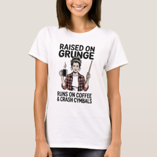 T-shirt Chemises drôles de Grunge Café & Cymbales Crash po