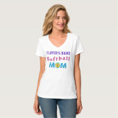T-shirt Chemises du base-ball pour des mamans avec le NOM (Devant entier)
