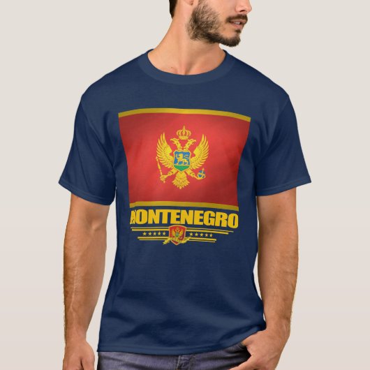 T-shirt Chemises du drapeau du Monténégro (Devant)