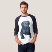 T-shirt Chemises du Labrador pour hommes Blue Dog Art Base (Devant entier)