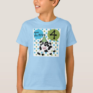T-shirt Chemises et cadeaux Blue Cow 4th Birthday