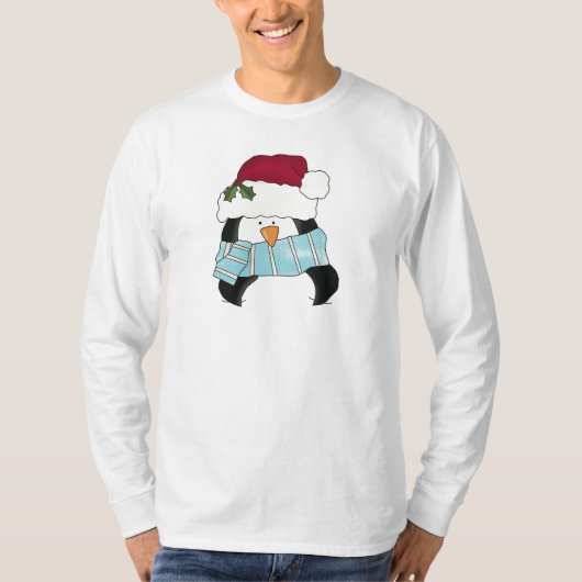T-shirt Chemises et cadeaux de Noël en pingouin (Devant)