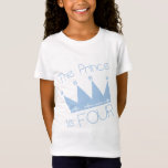 T-Shirt Chemises et cadeaux Prince Crown 4th Birthday<br><div class="desc">Chemises du Prince 4ème anniversaire,  magnets,  sweatshirts,  tasses,  cartes,  autocollants et plus encore avec le texte bleu "Le Prince est quatre" et une couronne royale !</div>