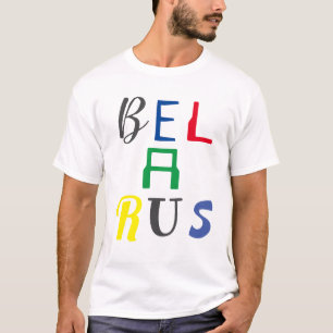 T-shirt Chemises funky lettres Belarus Беларусь Couleurs T