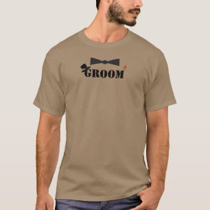 T-shirt Chemises Groom Bowtie Red Rose