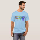 T-shirt Chemises heureuses de Chanukah d'arc-en-ciel (Devant entier)