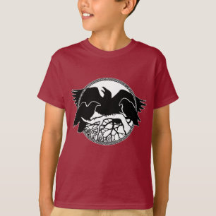 T-shirt Chemises Raven pour enfants Corbeau / Crow Art T-s