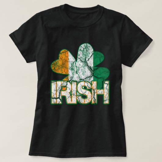 T-shirt Chemises Shamrocks irlandaises (en détresse) (Design devant)