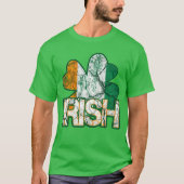 T-shirt Chemises Shamrocks irlandaises (en détresse) (Devant)