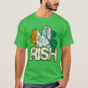 T-shirt Chemises Shamrocks irlandaises (en détresse)