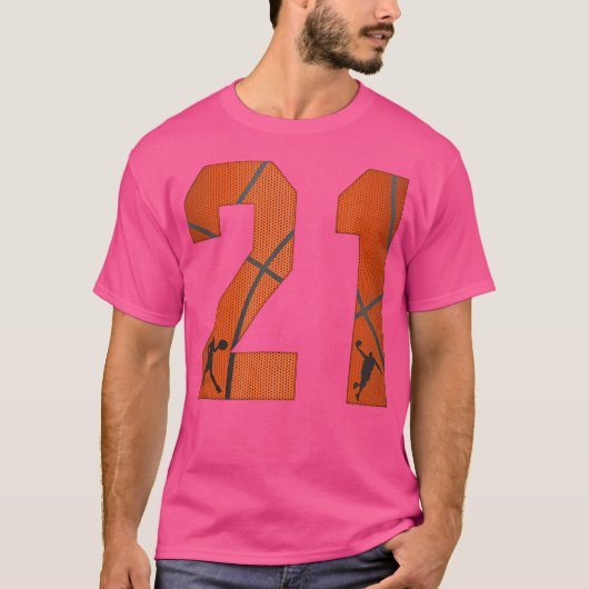 T-shirt Chemises T De Basketball Avec Numéro 21 Vingt Et U (Devant)