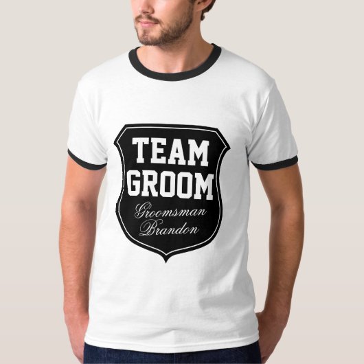 T-shirt Chemises Team Groom pour la fête de mariage (Devant)